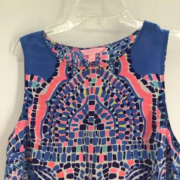Lilly Pulitzer Zeta Sleeveless Silk Top Multicolor Summer Beach Size Small - Picture 5 of 7